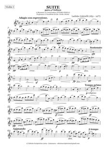 Partition violon 1,  pour 4 violons, Gabrielli, Ladislav