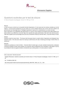 Questions soulevées par le test de closure - article ; n°1 ; vol.70, pg 41-50