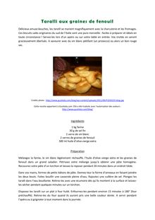 Taralli aux graines de fenouil - Recette italienne