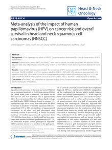 Meta-analysis of the impact of human papillomavirus (HPV) on cancer risk and overall survival in head and neck squamous cell carcinomas (HNSCC)