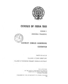 CENSUS OF INDIA 1981-A P DISTRICT CENSUS BOOK CUDDAPAH DISTRICT