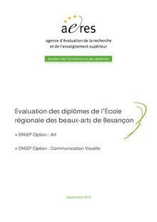 Evaluation des diplomes de l École régionale des beaux-arts de ...