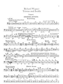 Partition timbales, cymbales, Triangle, Tristan und Isolde, Wagner, Richard