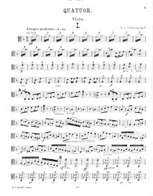 Partition viole de gambe, corde quatuor No.1, Op.7, F major, Sokolov, Nikolay