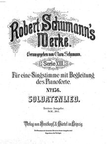 Partition complète, Soldatenlied, Soldier s song, Schumann, Robert