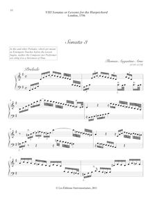 Partition Sonata No.3 en G major, 8 sonates ou leçons pour pour clavecin