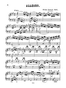 Partition complète, Sonata en A from  Sechs Clavier-Sonaten für Kenner und Liebhaber, I 