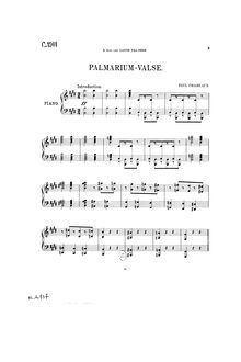 Partition complète, Palmarium-valse, E major, Chabeaux, Paul