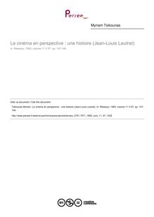 Le cinéma en perspective : une histoire (Jean-Louis Leutrat)  ; n°57 ; vol.11, pg 147-149