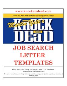 Knock Em Dead Job Search Letter Templates
