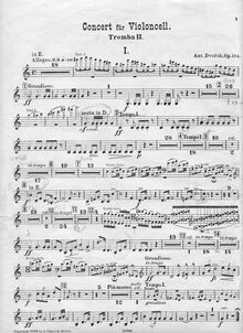Partition trompette 2, violoncelle Concerto, Koncert pro violoncello a orchestr