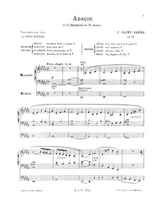 Partition complète, Symphony No.3, Op.78, “Symphonie avec orgue” (“Organ Symphony”) par Camille Saint-Saëns