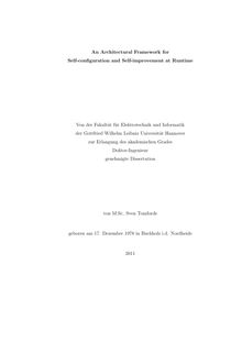 An architectural framework for self-configuration and self-improvement at runtime [Elektronische Ressource] / Sven Tomforde