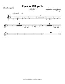 Partition basse trompette 1 (en C), Hymn to Wikipedia, D major, Matthews, John-Luke Mark