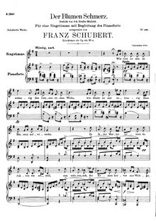 Partition complète, Der Blumen Schmerz, D.731 (Op.173 No.4), The Flowers  Pain