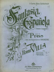 Partition Color Covers, Fantasia española, A minor, Villa, Ricardo