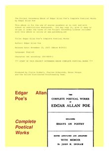 Edgar Allan Poe s Complete Poetical Works