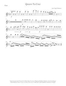 Partition flûte, Quiero Tu Cruz, D minor, Montero, José Ángel