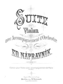 Partition de violon,  pour violon et orchestre, Nápravník, Eduard