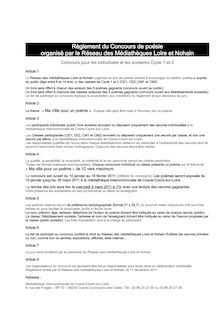 Règlement du Concours de poésie organisé par le Réseau des ...