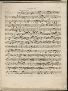 Partition violon 2, 3 corde Trios, B♭ major, A minor, E major, Viotti, Giovanni Battista