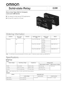 Solid state Relay G3M Zero cross Type Add to Compact Low cost G3M Series