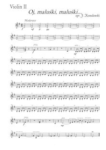 Partition chór SAAB i smyczki - Violini 2, Kolęda: Oj maluśki, maluśki