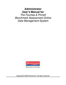 Administrator User s Manual for The Fountas & Pinnell ...