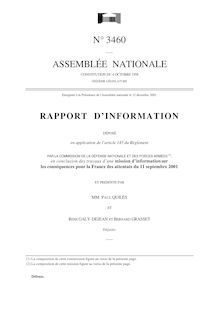 Rapport d'information déposé par la Commission de la défense nationale et des forces armées, en conclusion des travaux d'une mission d'information sur les conséquences pour la France des attentats du 11 septembre 2001