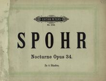 Partition couverture couleur, Notturno, Op.34, C major, Spohr, Louis