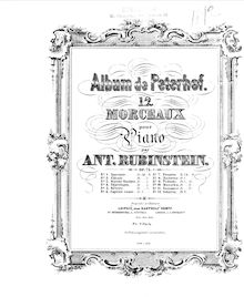 Partition complète, Album de Peterhof, Op.75, 12 Morceaux for Piano
