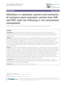 Alterations in vasomotor systems and mechanics of resistance-sized mesenteric arteries from SHR and WKY male rats following in vivotestosterone manipulation