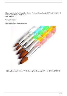 350buy 5pcs Acrylic Nail Art UV Gel Carving Pen Brush Liquid Powder DIY No. 246810 Beauty Review