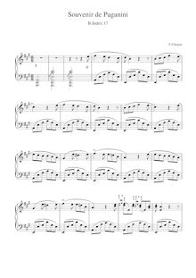 Partition complète, Souvenir de Paganini, P1-10, Variations in A