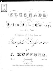 Partition parties complètes, Serenade pour violon, viole de gambe et guitare par Joseph Küffner