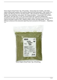 Nutiva Organic Hemp Protein 15g 3Pound Bag Food Reviews