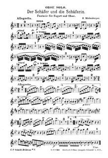 Partition hautbois, Der Schäfer und die Schäferin, Fantasie für Oboe und Fagott mit Pianoforte