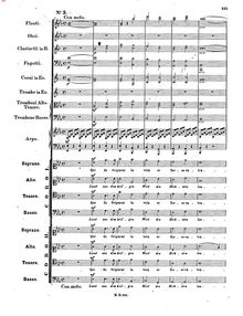 Partition , Doppel-Chor: Lasst uns dem heil gen Wort, Musik zu Athalia von Racine für Chor und Orchester, Op.74
