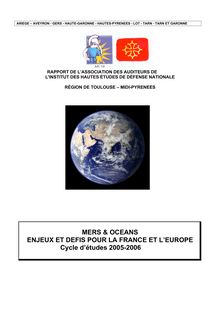 MERS & OCEANS ENJEUX ET DEFIS POUR LA FRANCE ET L'EUROPE Cycle d ...