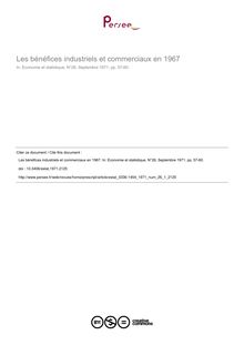 Les bénéfices industriels et commerciaux en 1967 - article ; n°1 ; vol.26, pg 57-60