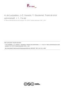 A. de Laubadère, J.-C. Venezia, Y. Gaudemet, Traité de droit administratif,  t. 1, 11e éd - note biblio ; n°4 ; vol.43, pg 941-941