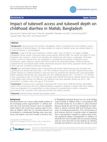 Impact of tubewell access and tubewell depth on childhood diarrhea in Matlab, Bangladesh