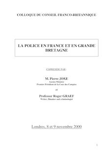 La police en France et en Grande Bretagne
