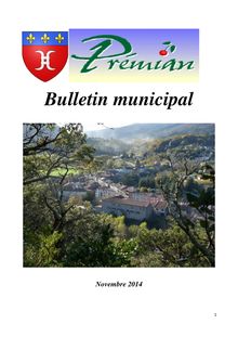 Bulletin municipal de Prémian novembre 2014