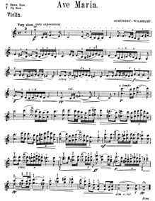 Partition de violon, Ave Maria, D.839, Ellens Gesang (III) / Hymne an die Jungfrau par Franz Schubert