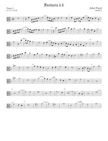 Partition Tenor1 viole de gambe, alto clef, fantaisies pour violes de gambe par John Ward