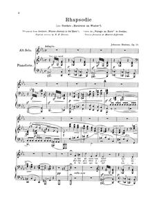 Partition complète, Alto Rhapsody, Alt-Rhapsodie, C minor–C major