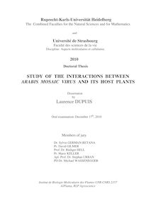 Study of the interactions between Arabis mosaic virus and its host plants [Elektronische Ressource] / by Laurence Dupuis