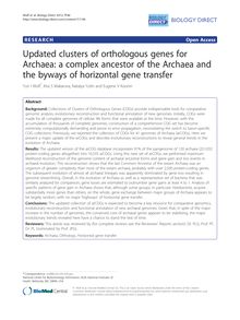 Updated clusters of orthologous genes for Archaea: a complex ancestor of the Archaea and the byways of horizontal gene transfer