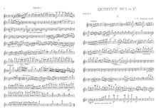 Partition parties complètes, corde quintette No.1, Op.85, F Major